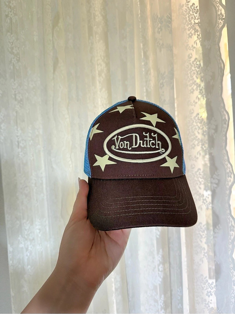 Von Dutch Americana Trucker Hat Brown & Blue